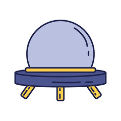 Vector Illustration of a Mystical Crystal Ball on a Stand for Fortune Telling and Divination