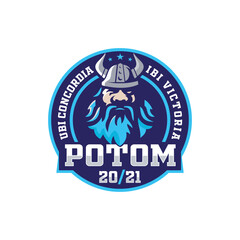 Viking mascot logo design vector with modern illustration concept style for badge; emblem and t shirt printing. Viking illustration for sport team.