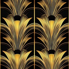 Luxurious art deco digital artwork for elegant interiors