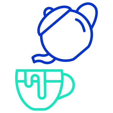 recommend clip art: Coffee Kettle outline dual color icon