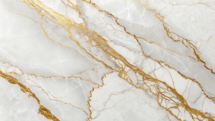 Fototapeta premium a luxurious marble texture with gold veins, creating an elegant pattern and design. The image shows a close-up of the material, revealing the fine details and natural patterns of the stone