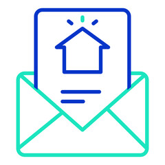 email home bill outline dual color icon