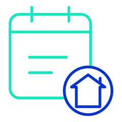 Home appointment outline dual color icon