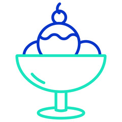 Ice Cream Scoops outline dual color icon