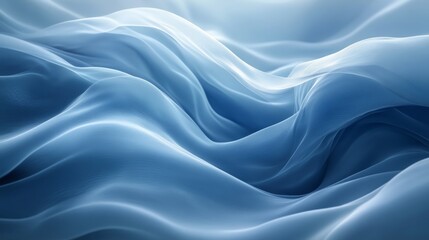 Obraz premium Abstract blue flowing fabric creates gentle waves and serene textures