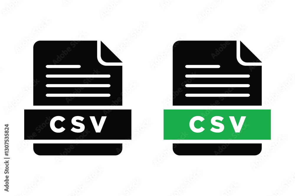 Aufkleber csv file icon format. simple flat design style.