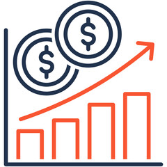 Capital Gains outline color icon