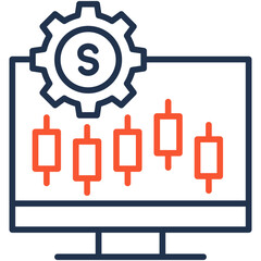 Options Trading outline color icon