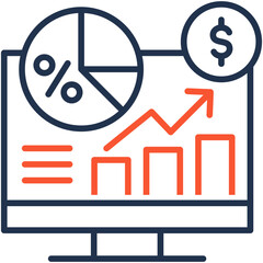 Market Data outline color icon