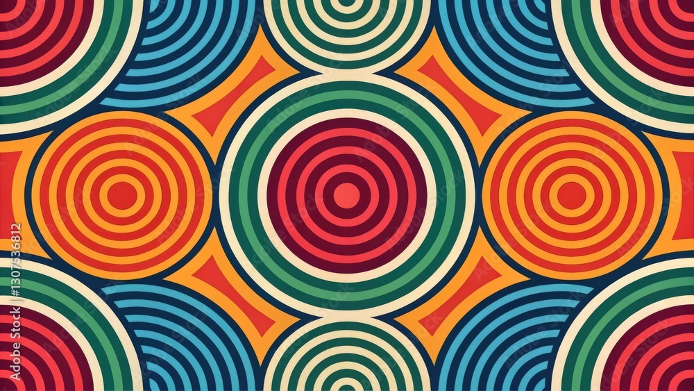 Poster colorful concentric circle pattern, a design element perfect for various creative projects