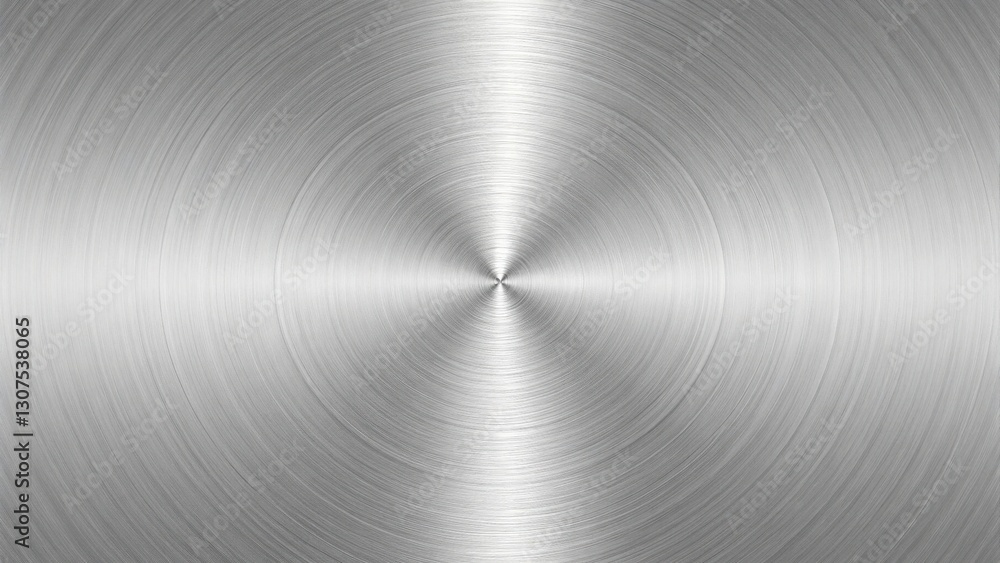 Poster a metallic circular textured background with radial lines and a focal point