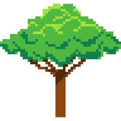 Pixelated tree. 8-bit Tree. Trees pixel art style 