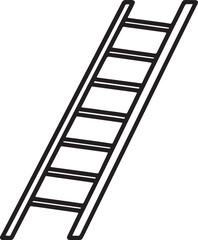ladder line art, black outline, vector and illustration, coloring book page line art drawing