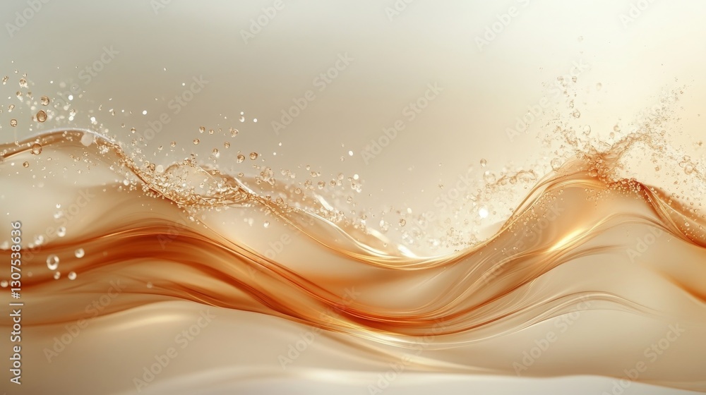 Poster an abstract render depicting flowing liquid with splashes of light