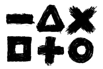 Digital Geometric Icon Shape Brushes Set for Abstract Artwork