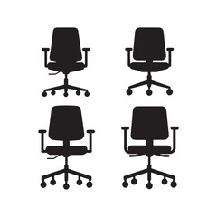 Obraz premium office chairs silhouette vector art illustration design 