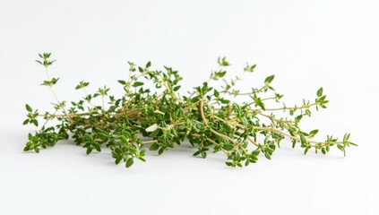 Fresh Thyme Sprigs on White Background (4)