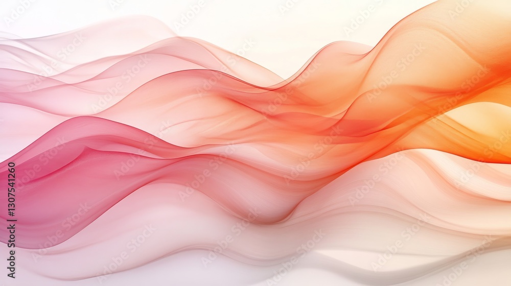 Poster abstract layered flowing waves with soft and blended gradient colors