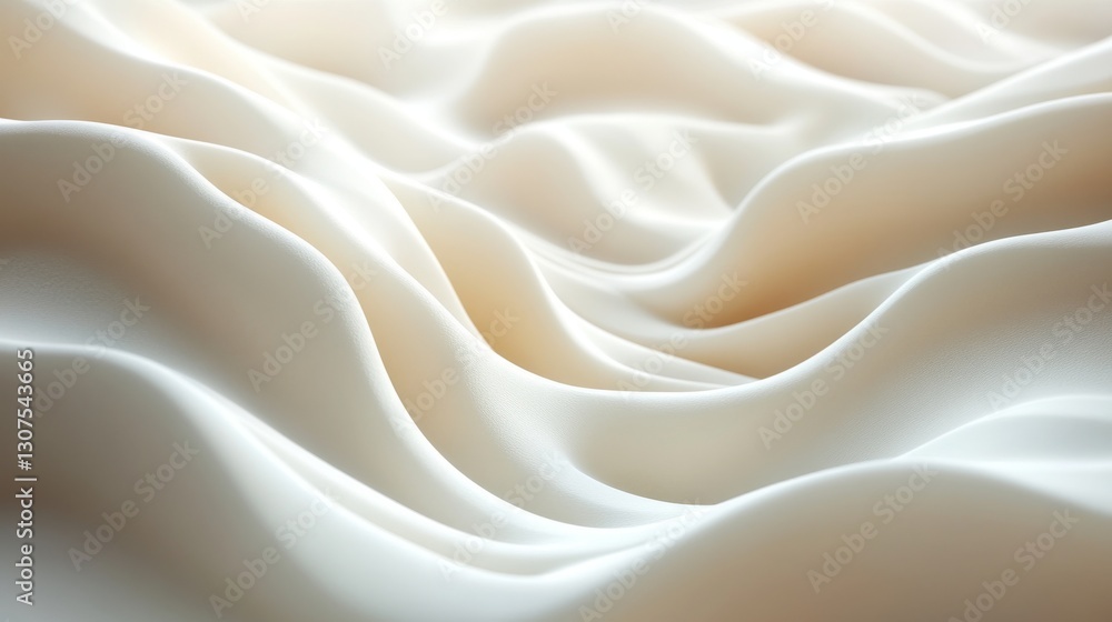 Poster soft flowing fabric with undulating curves and subtle gradients displayed