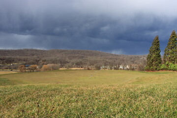 storm over golf course