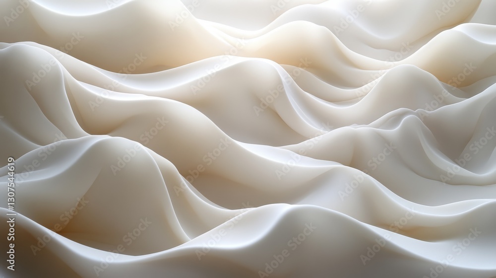 Poster abstract depiction of light fabric in undulating wave form