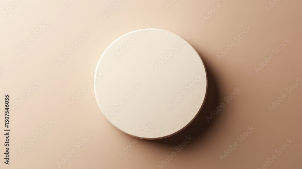 Poster a single round platform casts a shadow on a simple surface