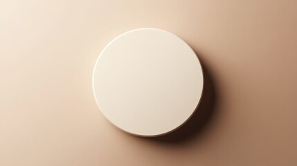 A single round platform casts a shadow on a simple surface