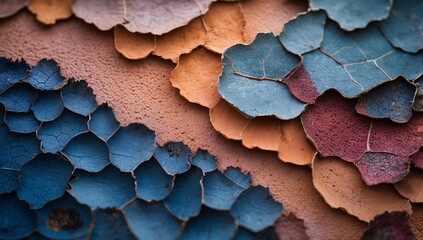 Fototapeta premium Abstract Colorful Texture Background with Peeling Paint and Damaged Surface