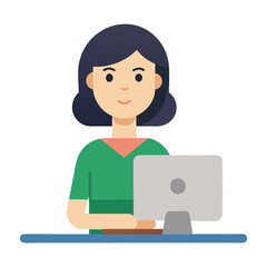 man working on laptop isolated on transparent background