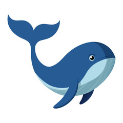 Blue whale isolated on transparent background