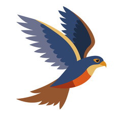 eagle cartoon waving isolated on transparent background