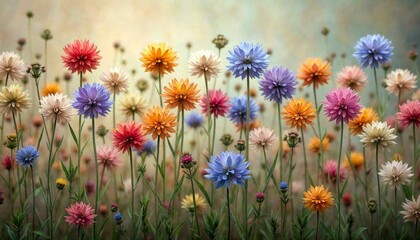 Fototapeta premium Vibrant Flower Field in Full Bloom
