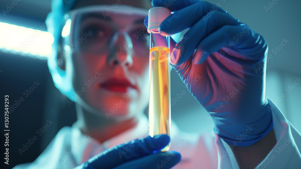Aufkleber this scientist analyzes a vibrant stem cell sample in a modern laboratory setting during research ho