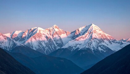 Obraz premium Snow-capped Mountains at Sunset