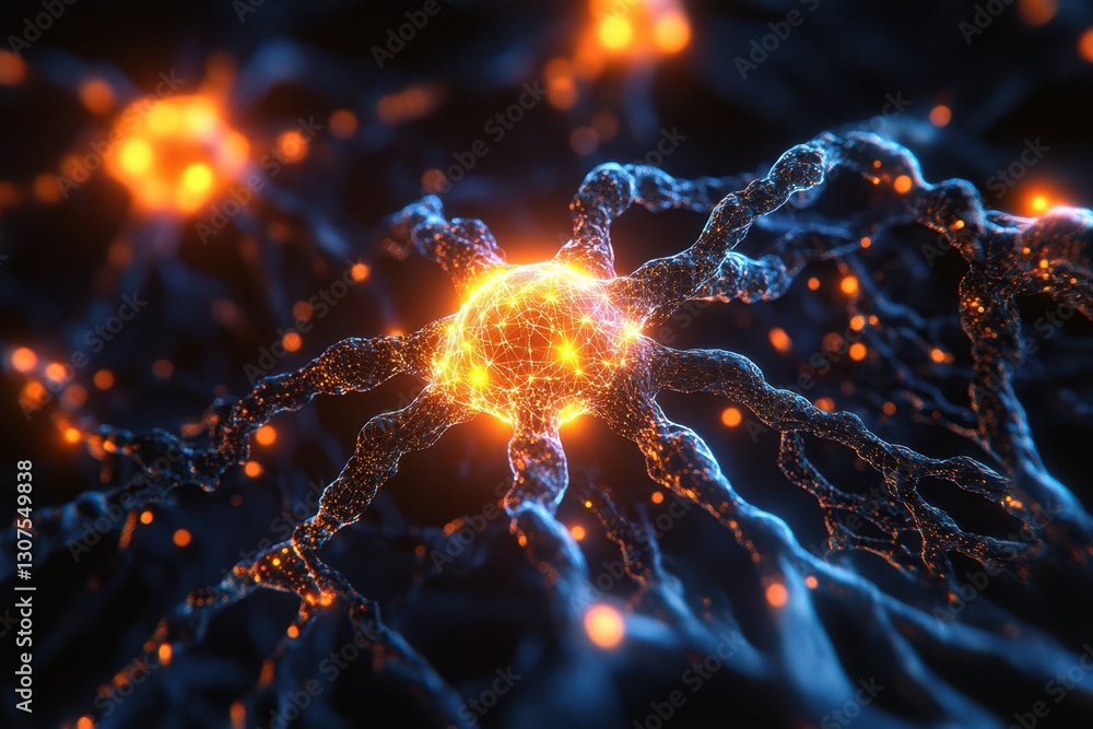 Poster neurons transmitting signals in a vibrant neural network at a microscopic level