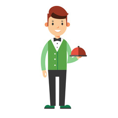 a waiter isolate on transfer background