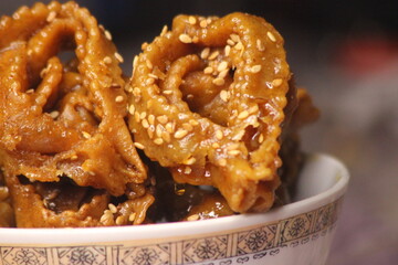 Chebakia Close Up, Sweet Moroccan Cookie