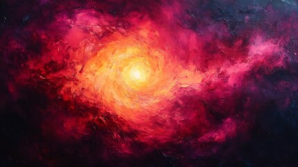 Obraz premium Fiery cosmic swirl glows intensely vibrant red and orange hues. AI Generated