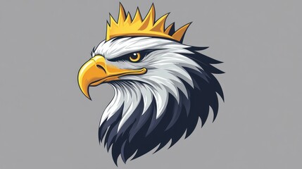 Fototapeta premium Eagle head with crown, stylized graphic
