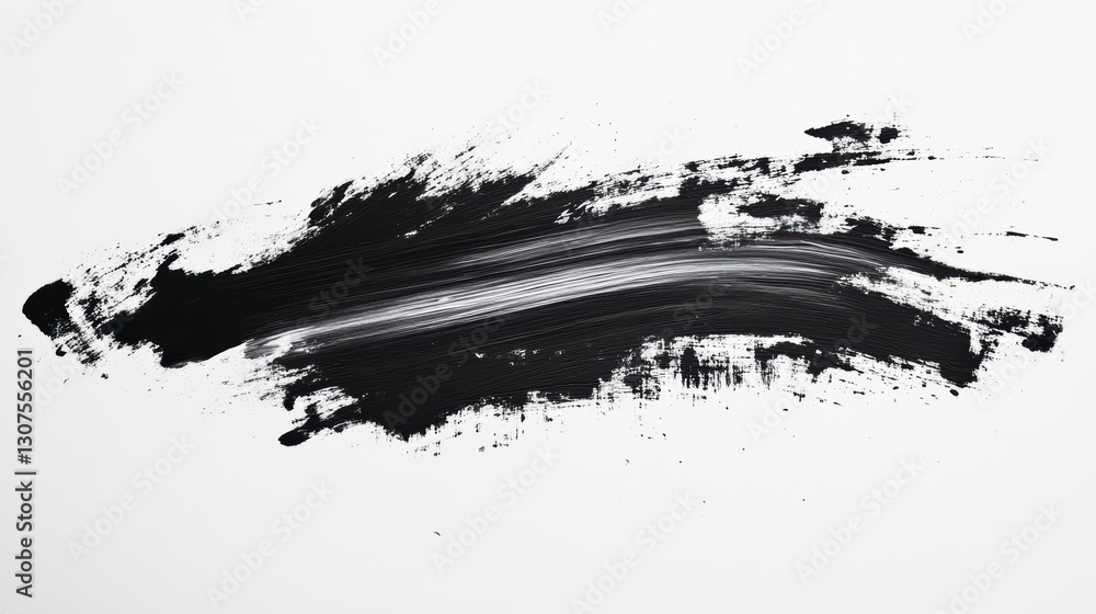 Aufkleber abstract black paint stroke on white background. possible use graphic design element