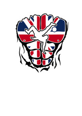  football Anglais drapeau corps muscle dechire