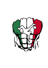 football Italie corps muscle dechire drapeau