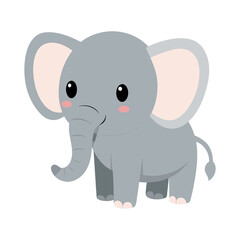 a cute baby elephant isolate on transfer background, baby elephant illustration 
