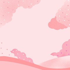 pink background with flowers © 정민 노