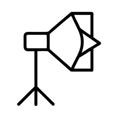 Photography studio light icon in line art