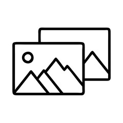 Photo gallery icon with stacked images