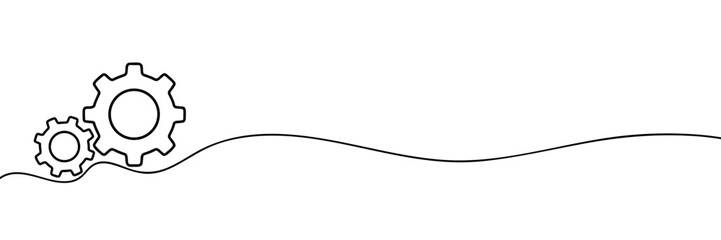 gears cogwheel continuous one line drawing minimalism mechanical engineering concept thin line illustration vector business metaphor concept