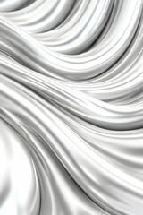 Obraz premium Abstract silver waves, elegant curves, flowing fabric texture; ideal for background or design element
