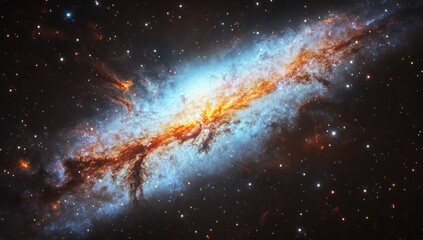 Fototapeta premium Stunning cosmic nebula with vibrant colors and countless stars.