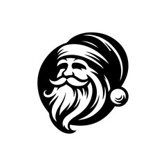 Obraz premium santa claus head vector logo illustration